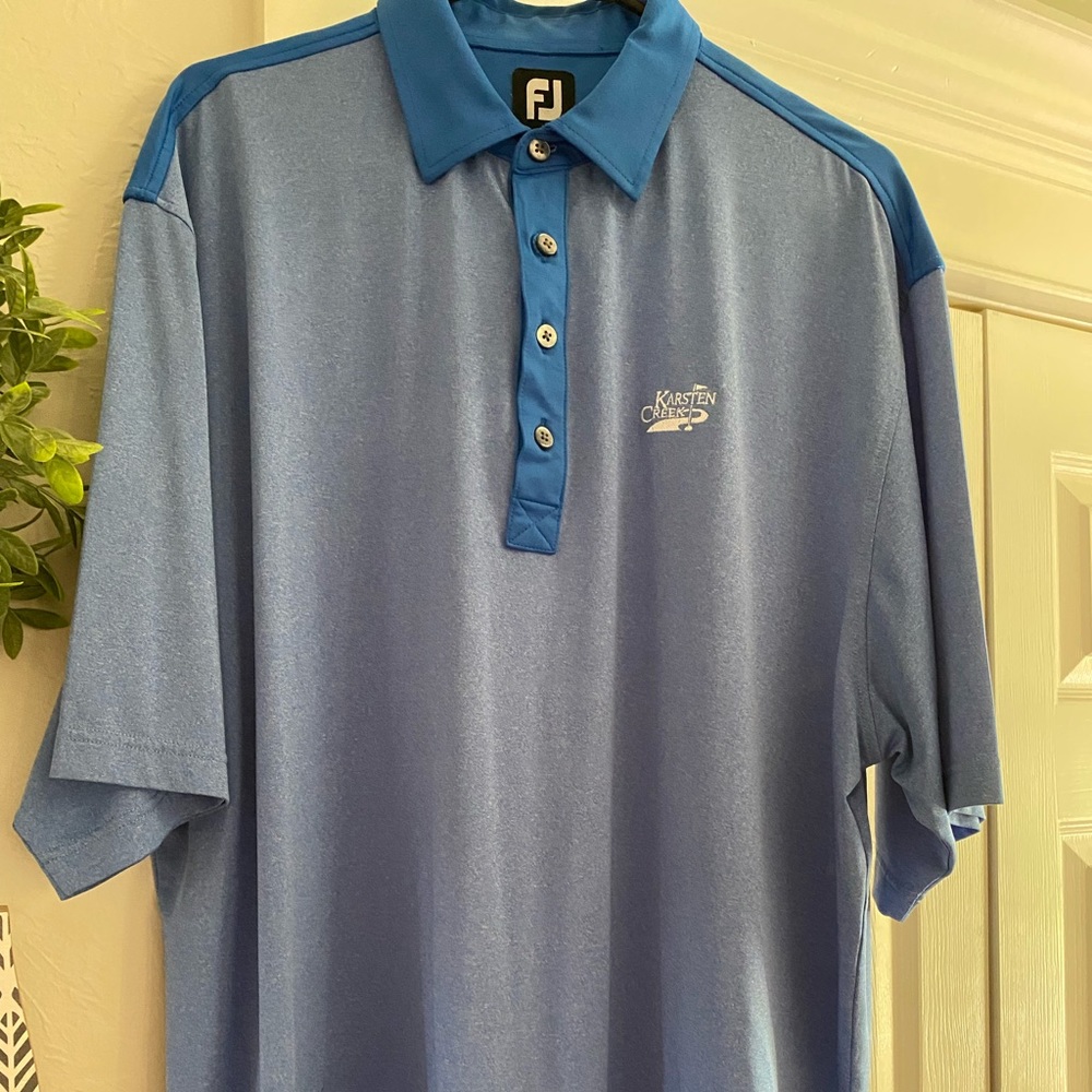 Men’s FootJoy golf shirt~Sz XL~short sleeve~blue
